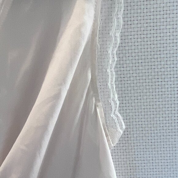 Ivory‎ Sleeveless Babydoll Top Lace Trim Semi Sheer Tiered Ruffle Blouse Sz S/M - Picture 5 of 14